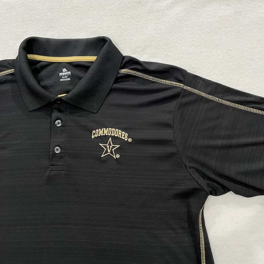 Vanderbilt Commodores Polo Shirt Men XL Black Embroidered Logo Knights Apparel